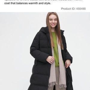 Uniqlo minimalist muted mauve down coat XS Euc